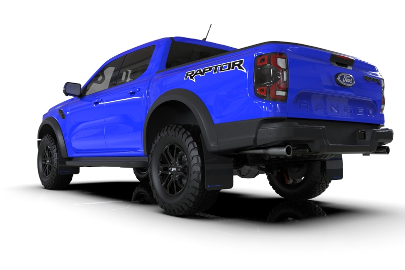 Ford Ranger Raptor Mud Flap - Rally Armor - UR Black Flap/Blue Logo - Black - `23-`25